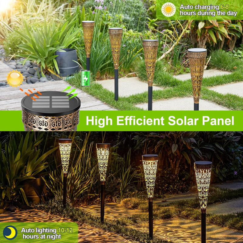 KOOPER Solar Pathway Lights Outdoor, New Upgraded Bright Metal